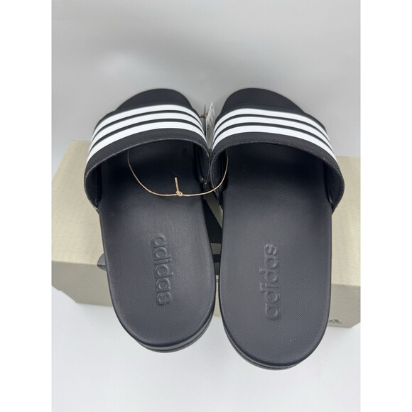 Adidas Adilette Comfort Slides Lightweight Unisex Sandals Black/White M9/W10 - Picture 6 of 15